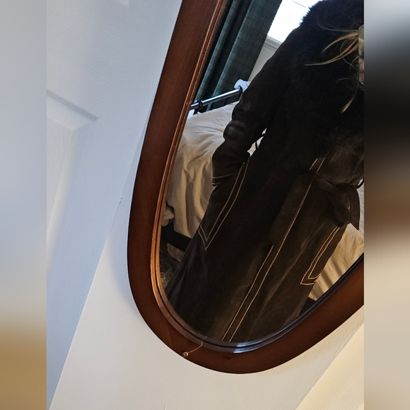 ✨️RARE✨️ Vintage 70s Union Made Brown Suede Coat Fur Collar - Picture 13 of 14